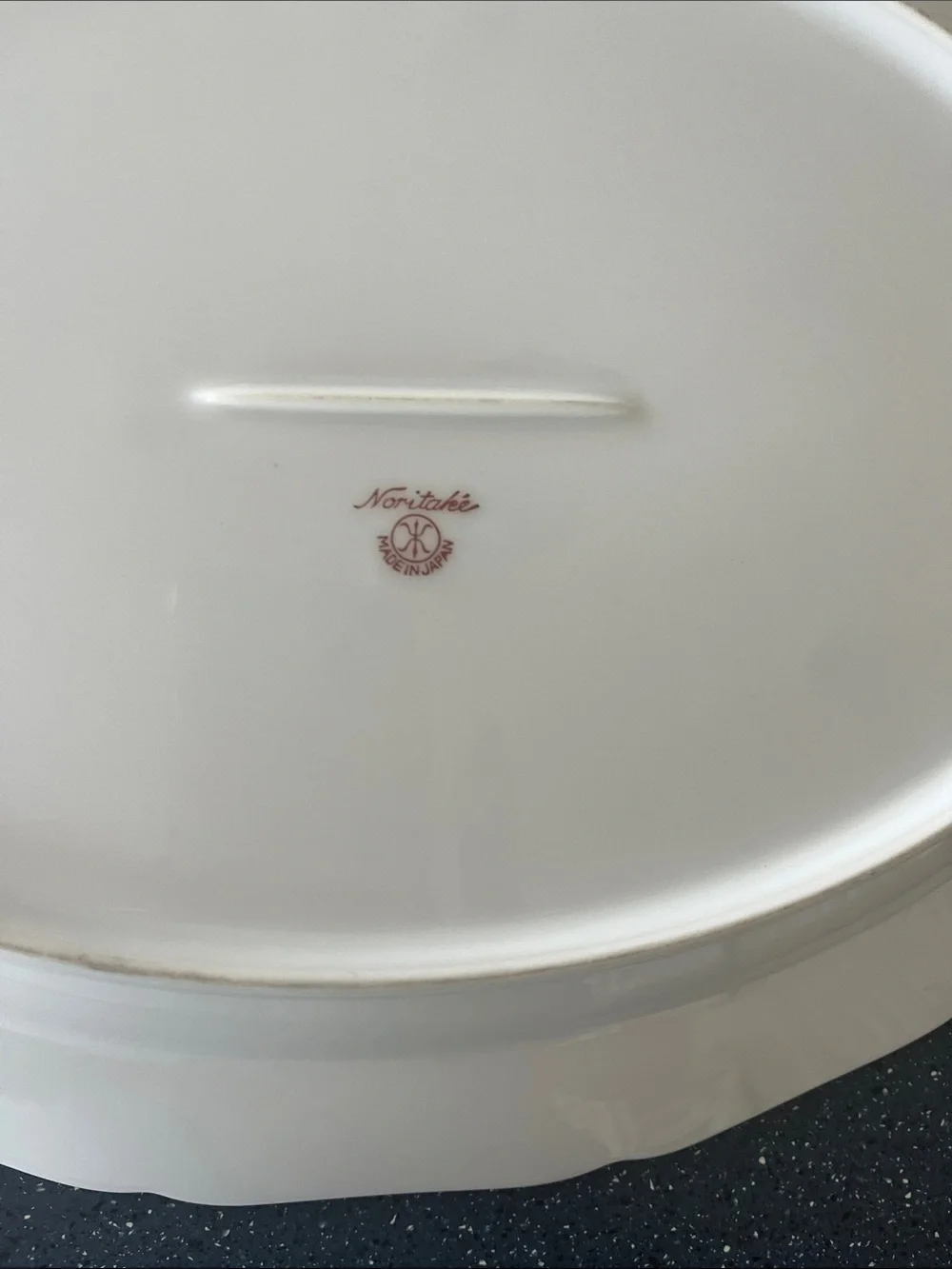 Noritake Vtg Floral Gold-Trim Oval Serving Platter. White with floral & Gold